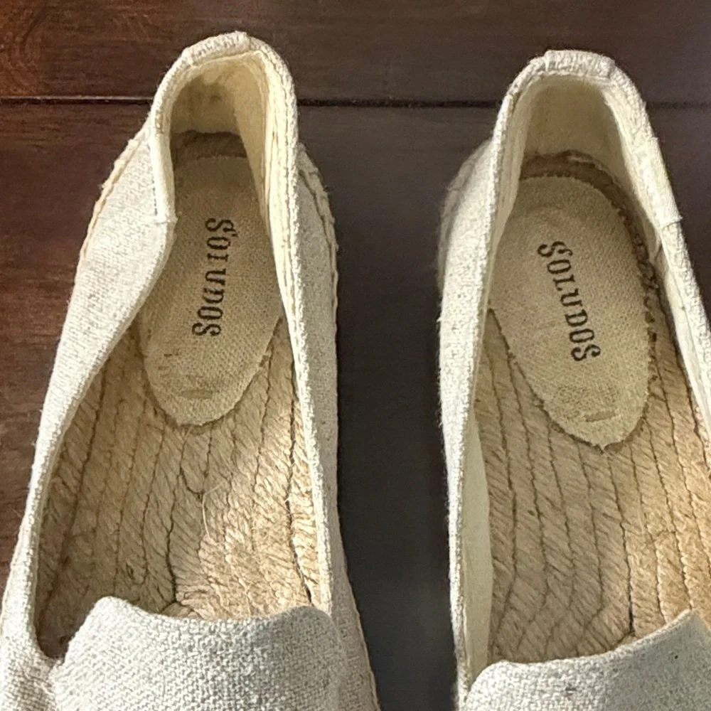 Soludos Beige Espadrilles with Multicolor Heart Embroidery
